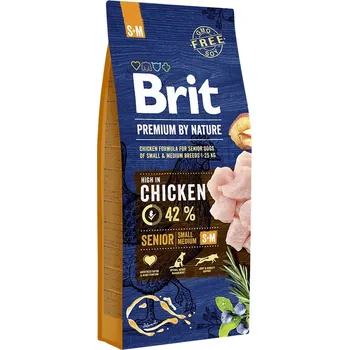 Krmivo pro psa Brit Premium by Nature Senior S + M kuřecí