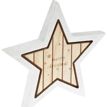 Vánoční dekorace MFP 8885802 hvězda dřevo 19,5 cm