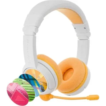 Sluchátka BuddyPhones School+, dětská bezdrátová sluchátka s mikrofonem, Bluetooth, žlutá