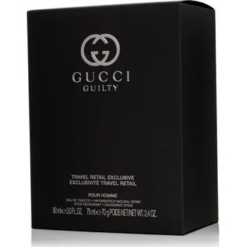 Pánský parfém Gucci Guilty Pour Homme dárková sada Toaletní voda 90 ml + deostick 75 ml + balzám po holení 50 ml