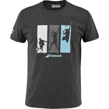 Pánské tričko Babolat Padel Cotton Tee Men Black Heather
