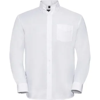 Pánská košile Russell Košile Oxford 932M, dlouhý rukáv COT11932M00114-white Bílá 4XL