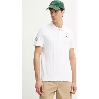 Pánské tričko Polo tričko Lacoste bílá barva, s aplikací, DH8960, vel. S