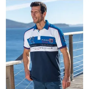 Pánské tričko Atlas For Men Polo tričko Racing Cup z bavlněného strečového piké, Modrá, Velikost L Y1153