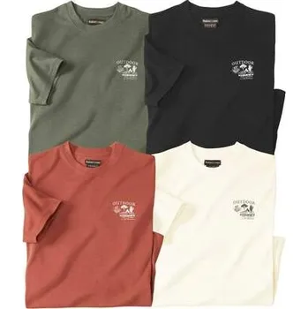 Pánské tričko Atlas For Men Sada 4 triček Adventure, Bílá, Velikost 5XL M6152