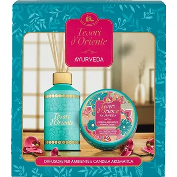 Dámský parfém Tesori d'Oriente Ayurveda - difuzér s vonnými tyčinkami 250 ml + svíčka 109 g